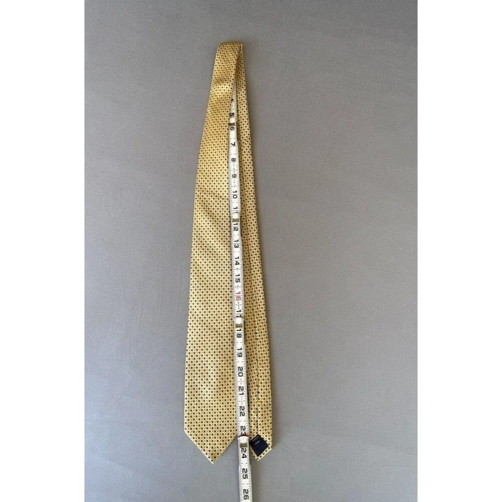 Nautica Youth Silk Tie Yellow Blue Gray Geometric Necktie 49